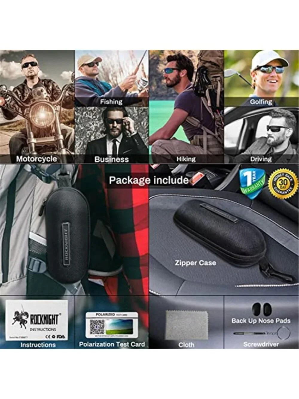 Mens Polarized Sunglasses UV Protection Driving Fishing Lightweight Shades